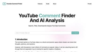 YouTube Comment Finder and AI Analysis preview